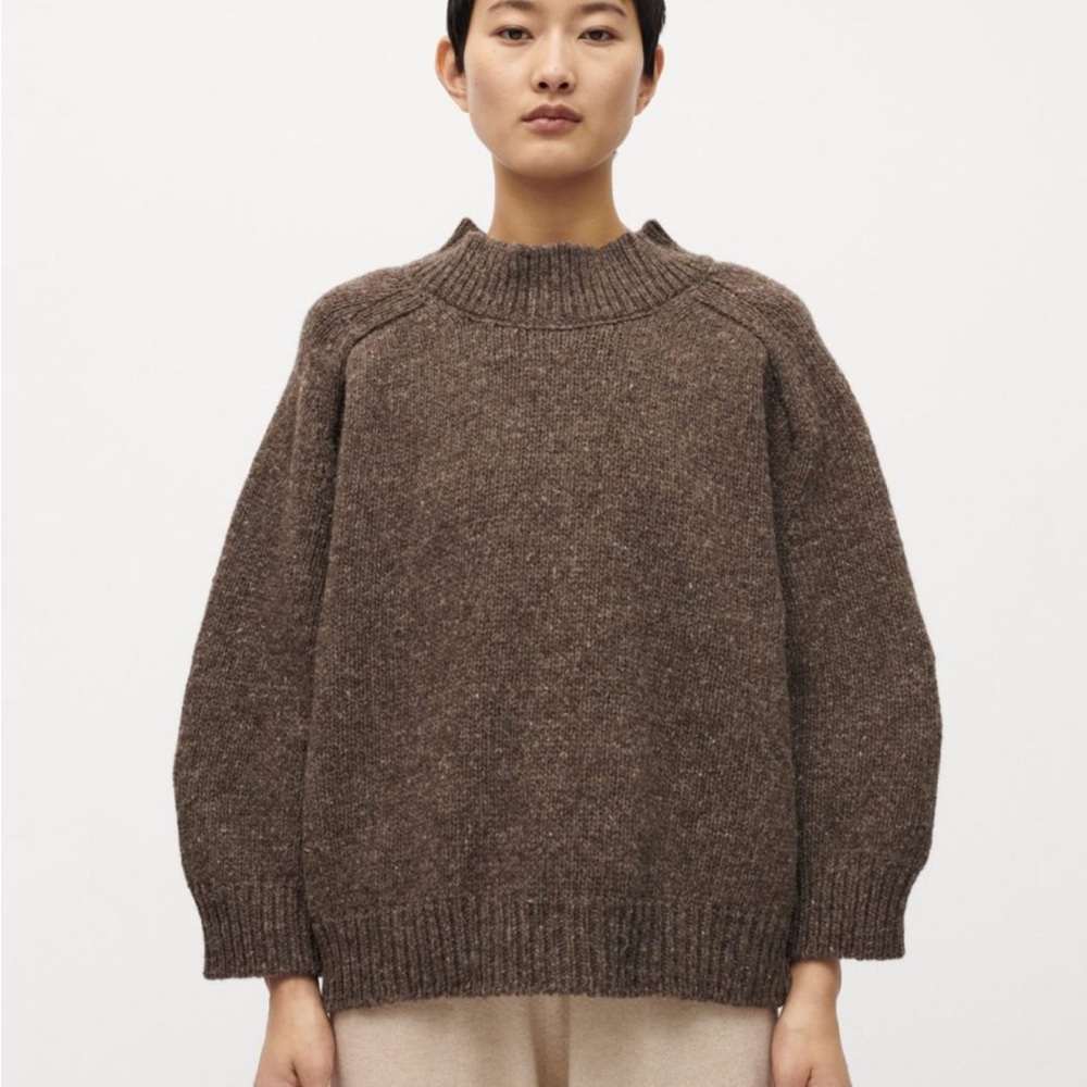 Babaa Brown Marled Wool Turtleneck Sweater